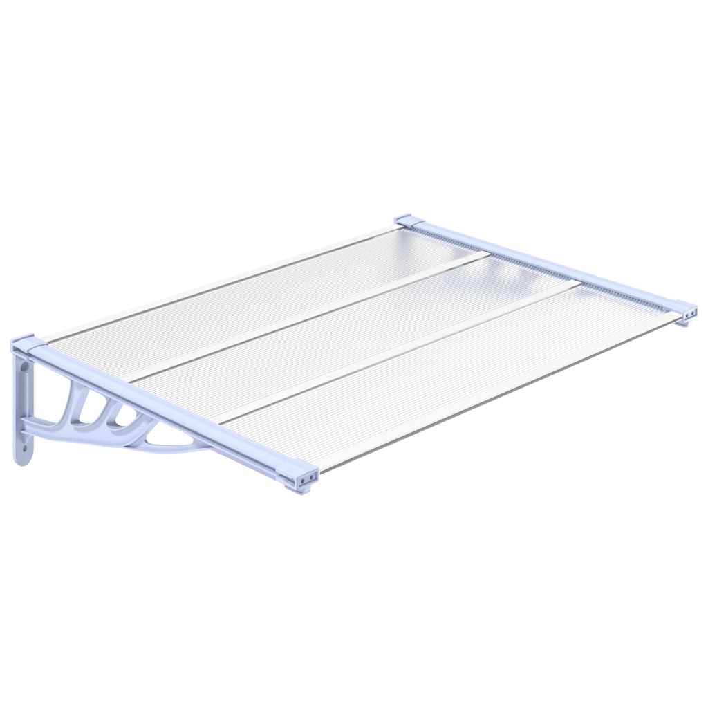 Vidaxl Porte auvent 122x90 cm en polycarbonate gris et transparent