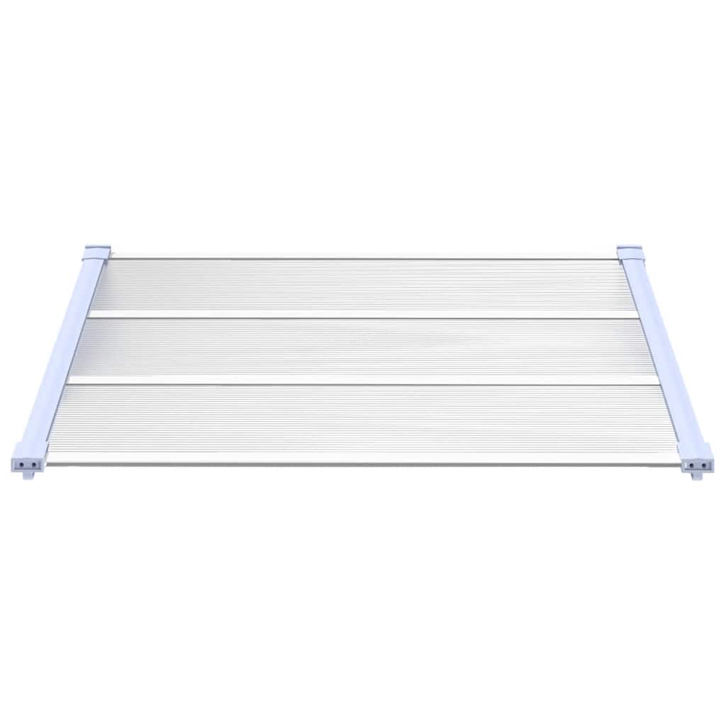 Vidaxl Porte auvent 122x90 cm en polycarbonate gris et transparent