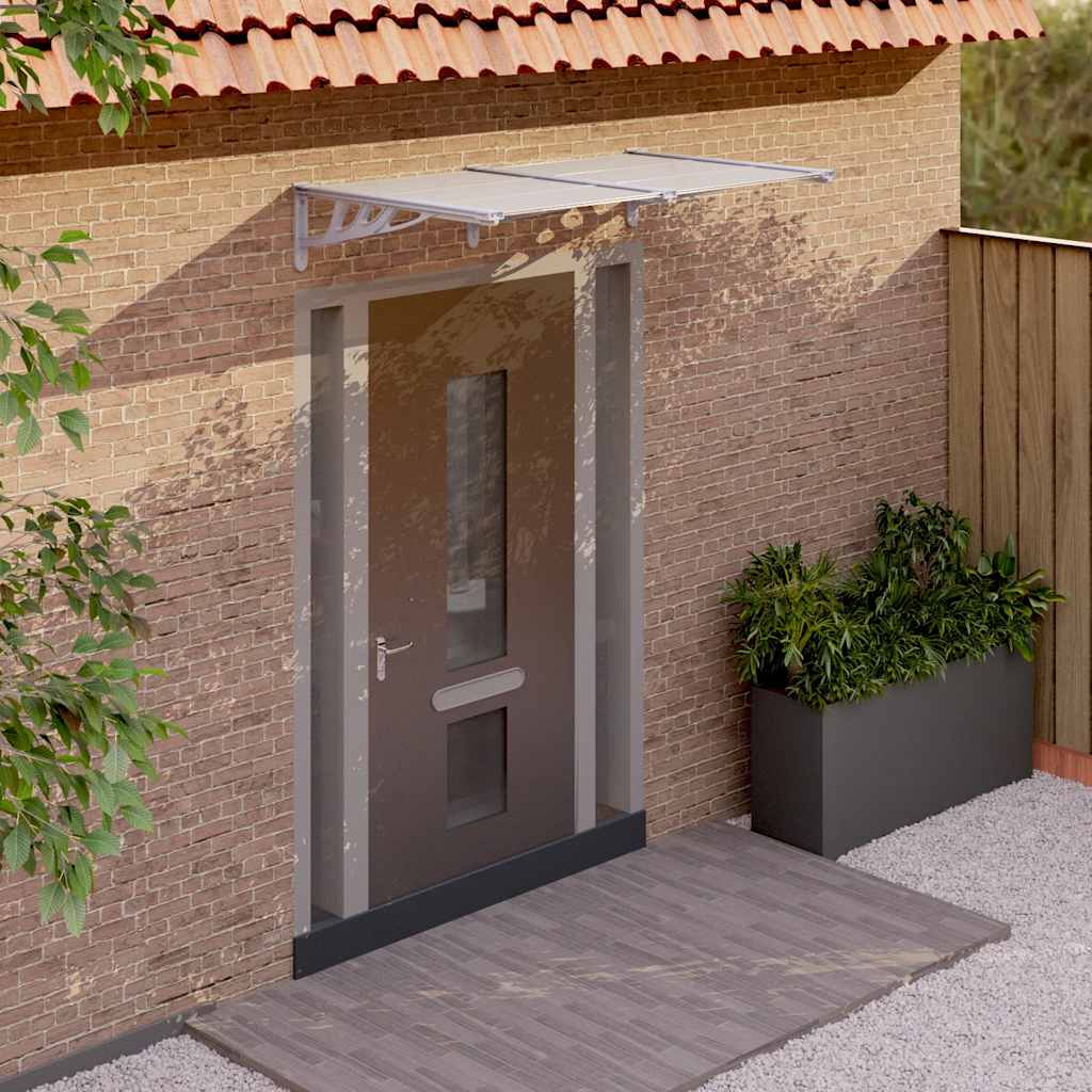Vidaxl Door auvent 152.5x90 cm Green en polycarbonate et transparent