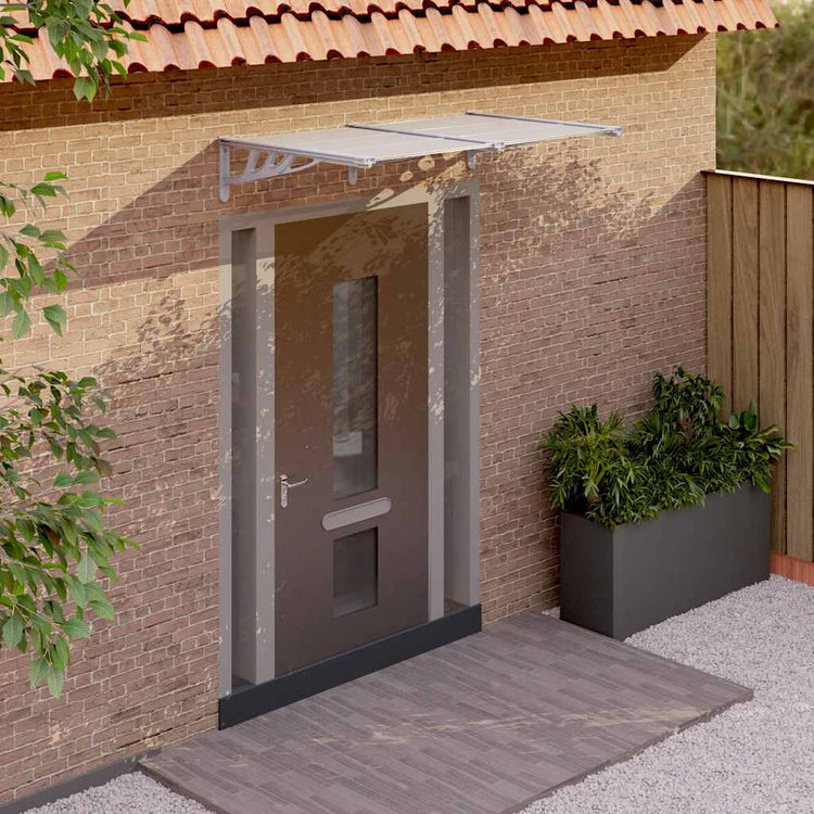Vidaxl Door auvent 152.5x90 cm Green en polycarbonate et transparent