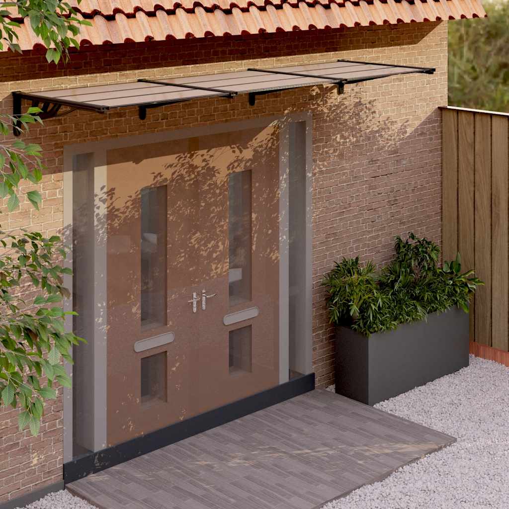 Vidaxl Door auvent 297.5x90 cm Polycarbonate noir