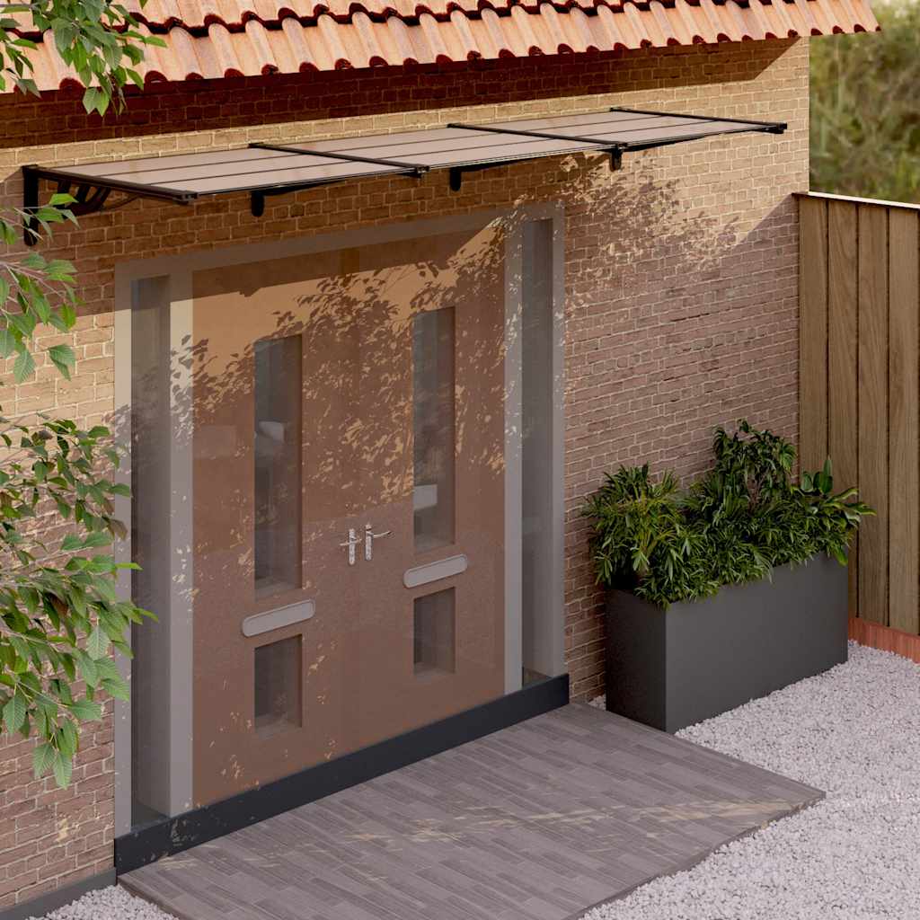 Vidaxl Door auvent 358.5x90 cm Polycarbonate noir
