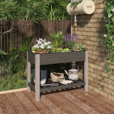 Planteur vidaxl surélevé avec une étagère 100x50x75 cm HKC