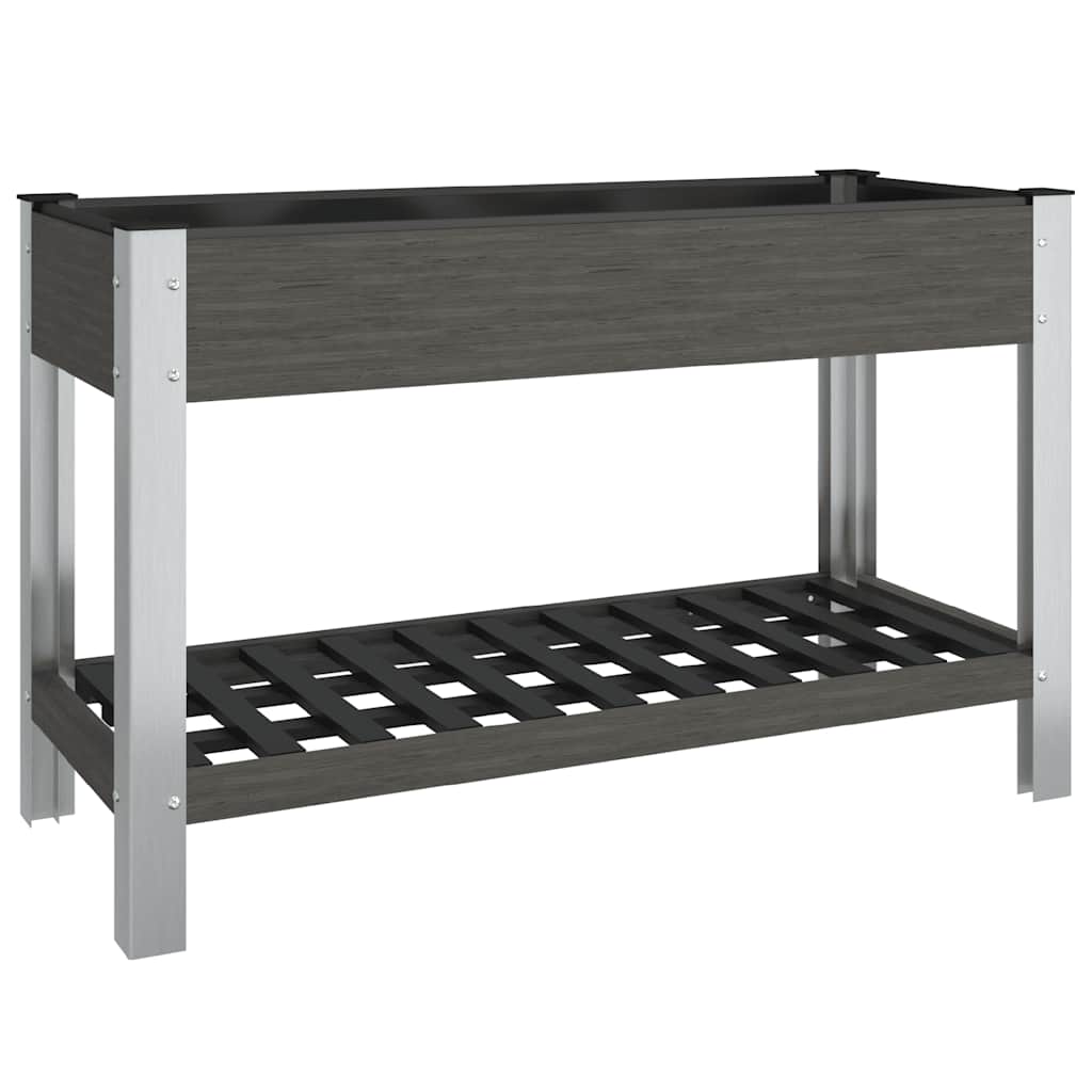 Planteur Vidaxl surélevé avec une étagère 120x50x75 cm gris HKC