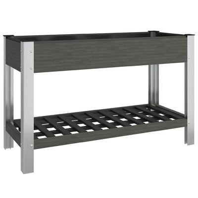 Planteur Vidaxl surélevé avec une étagère 120x50x75 cm gris HKC