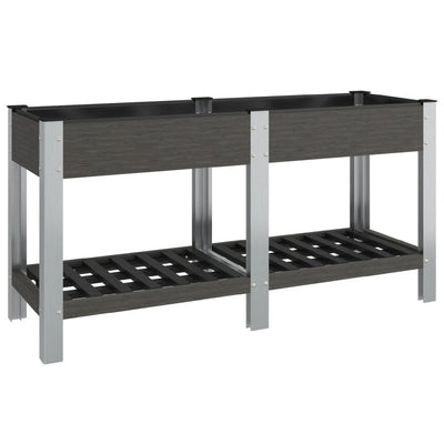 Planteur Vidaxl surélevé avec étagère 150x50x75 cm gris HKC