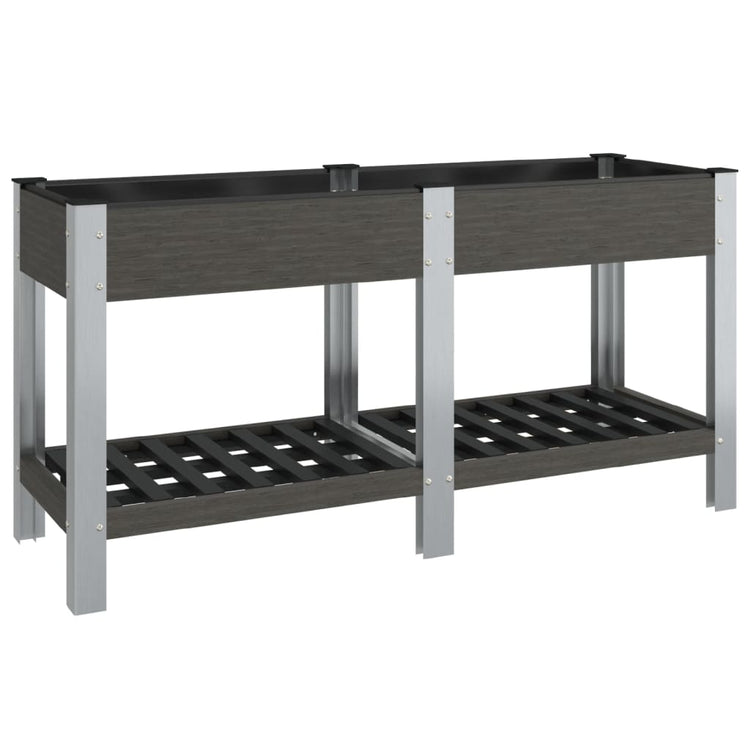 Planteur Vidaxl surélevé avec une étagère 175x50x75 cm gris HKC