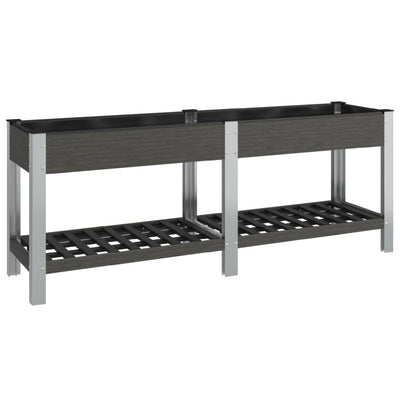 Vidaxl Planter élevé avec une étagère 200x50x75 cm HKC Gray