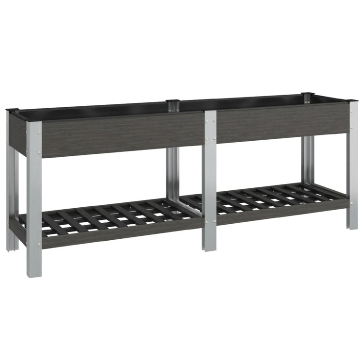 Vidaxl Planter élevé avec une étagère 200x50x75 cm HKC Gray