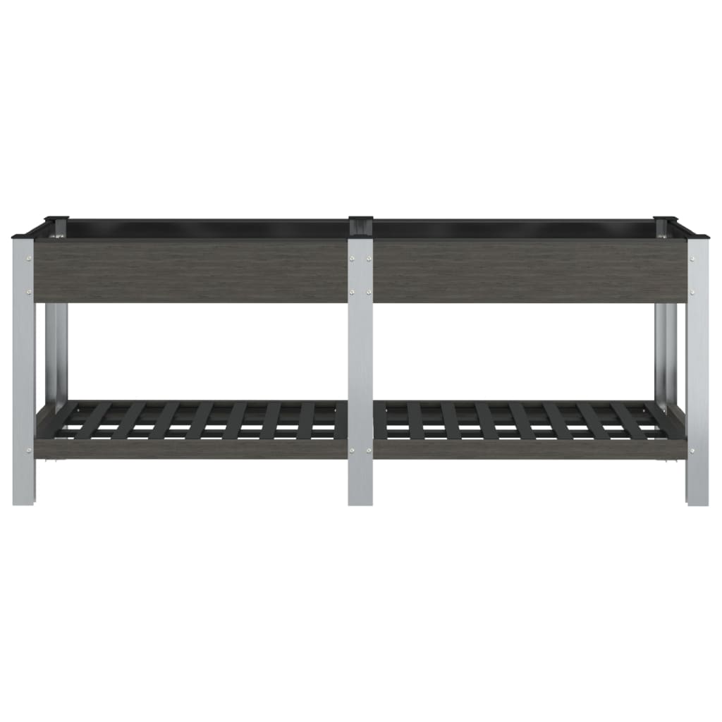Vidaxl Planter élevé avec une étagère 200x50x75 cm HKC Gray