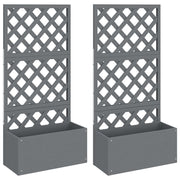Planteurs Vidaxl avec latwerk 2 PCS 65x33x135 cm HKC Gray - afbeelding 2