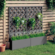 Planteurs Vidaxl avec latwerk 2 PCS 65x33x135 cm HKC Gray - afbeelding 1