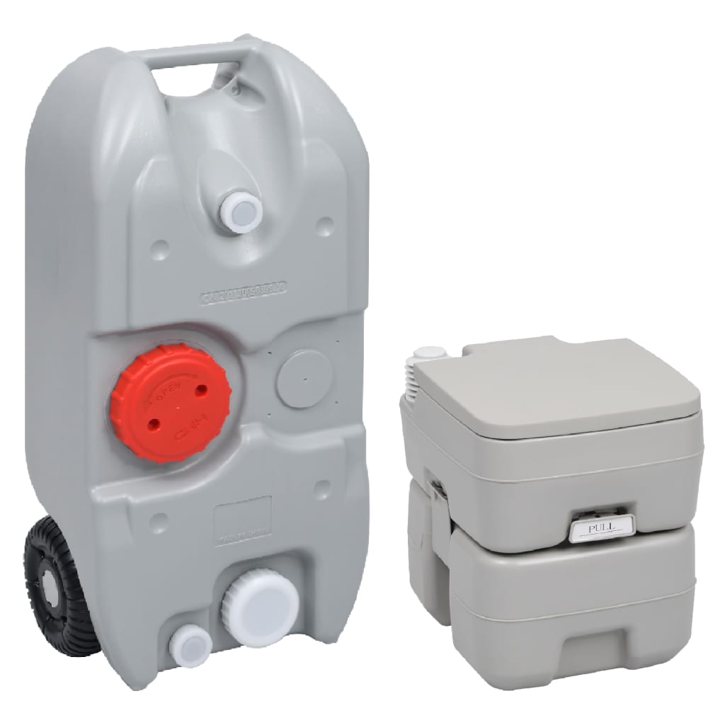 Vidaxl Camping Toilet and Water Tank Set portable