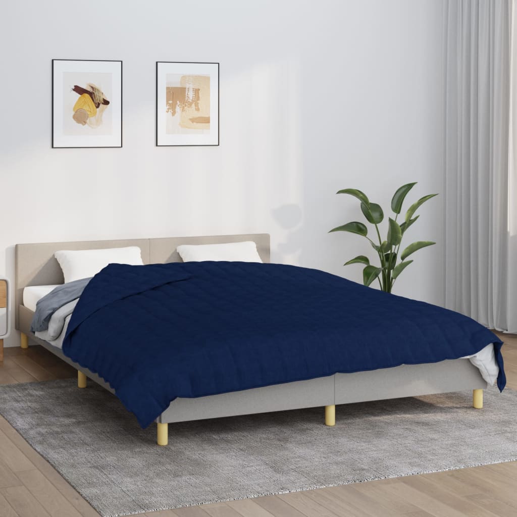 VIDAXL FAIBLAGE COUVERTURE 220X230 cm 15 kg de tissu bleu