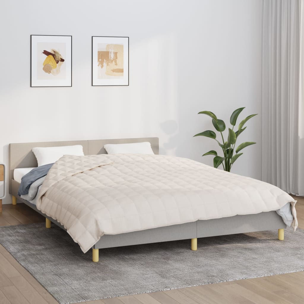 Vidaxl Faibleage Couverture 200x220 cm 9 kg Fabric Light Cream -Colored