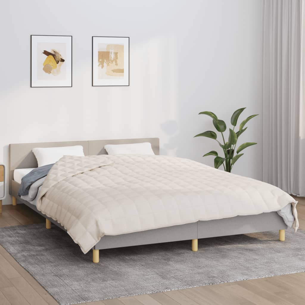 VIDAXL FAIBLAGE COUVERTURE 220X240 CM 11 kg Tissu Light Cream -Colored