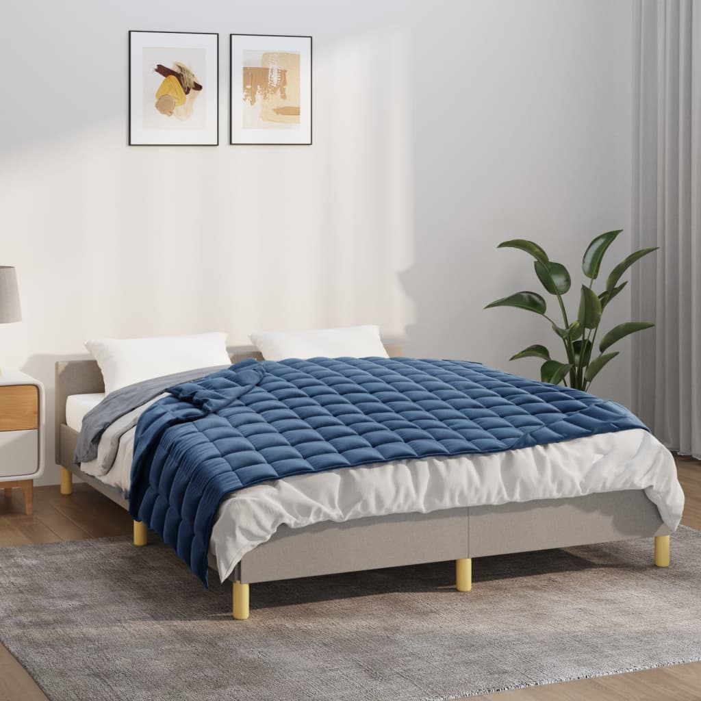 VIDAXL FAIBLAGE COUVERTURE 152x203 cm 7 kg de tissu bleu