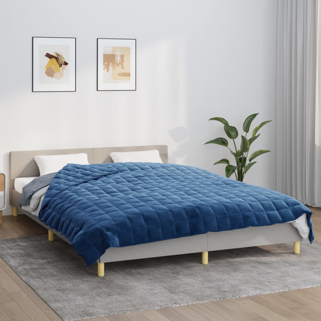 Vidaxl Faibleage Couverture 200x220 cm 9 kg de tissu bleu