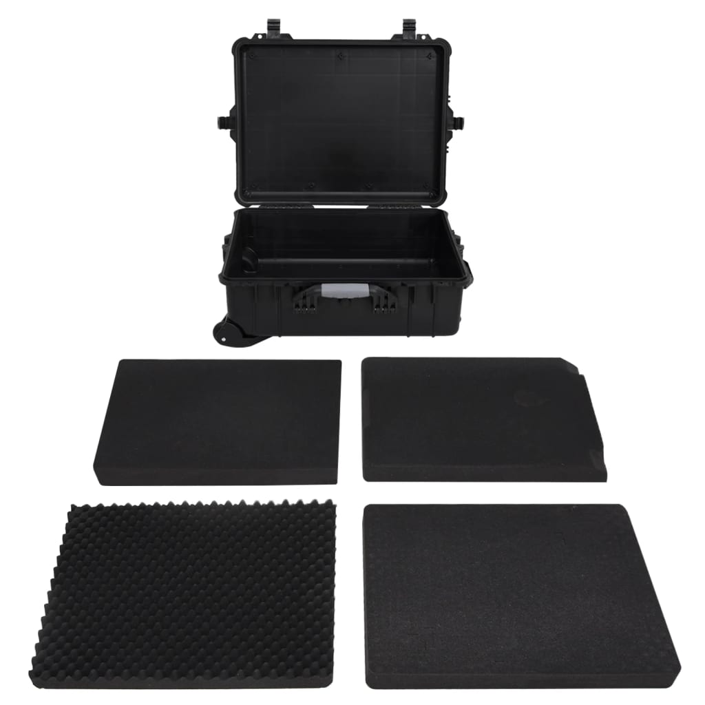 VIDAXL FlightCase sur roues 63x50x23 cm pp noir