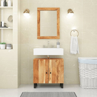 Miroir Vidaxl 70x50 cm en bois et verre acacia solide