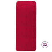 Serviettes à brin de vidaxl 2 pcs 400 g m² 60x135 cm tissu borgogne rouge - afbeelding 2
