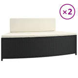 Bancs de spa Vidaxl avec oreillers 2 St Poly Rattan Black - afbeelding 2