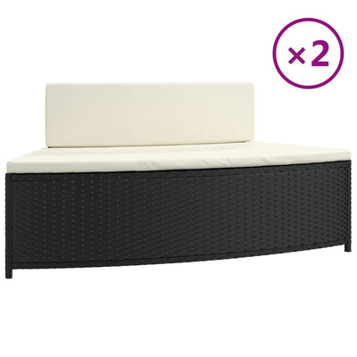 Bancs de spa Vidaxl avec oreillers 2 St Poly Rattan Black