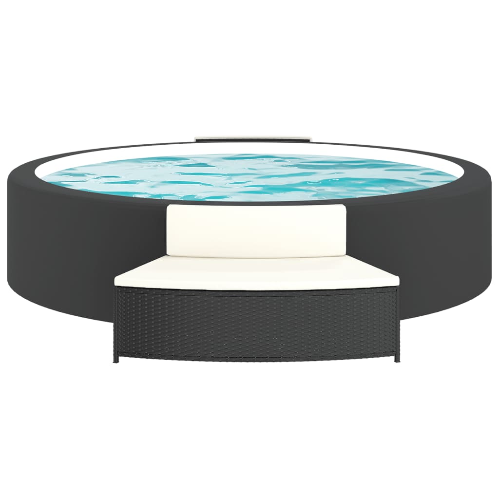 Bancs de spa Vidaxl avec oreillers 2 St Poly Rattan Black