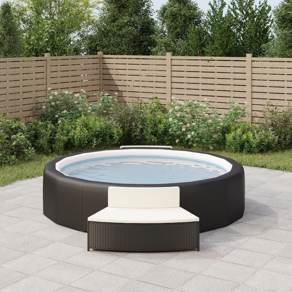 Bancs de spa Vidaxl avec oreillers 2 St Poly Rattan Black