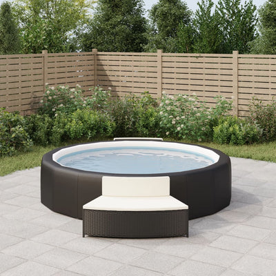 Bancs de spa Vidaxl avec oreillers 2 St Poly Rattan Black