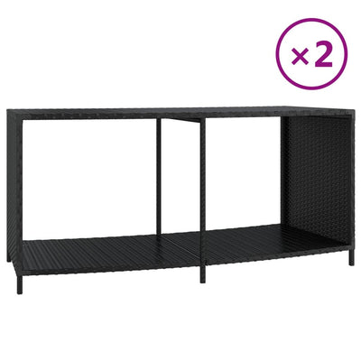 Vidaxl Storage Scores 2 St Poly Rattan Black