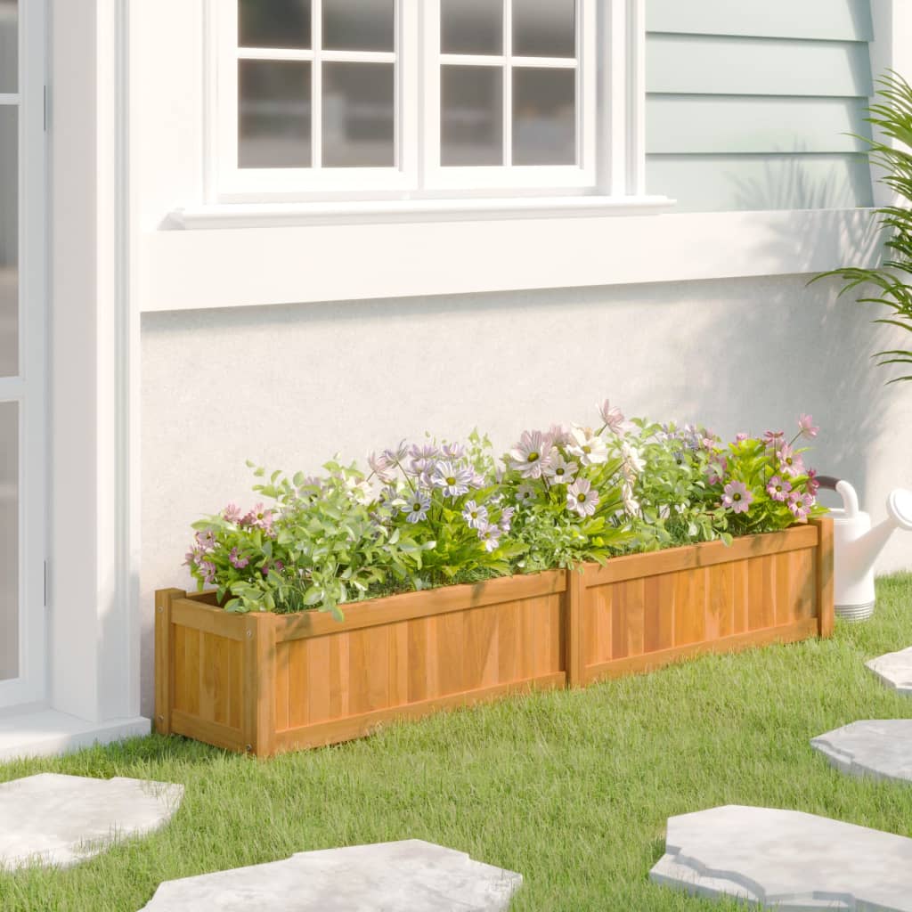 Vidaxl Planter surélevé 150x30x25 cm en bois de teck solide