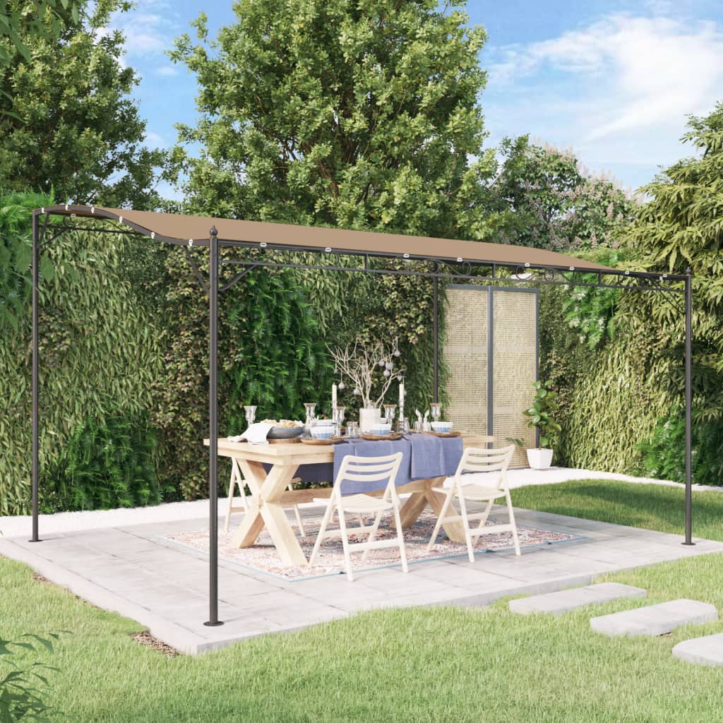 Vidaxl Luifel 4x3 m 180 g m² tissu et taupe en acier