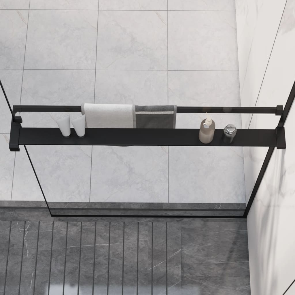 Mur vidaxl pour promenade - mur de douche 80 cm en aluminium noir