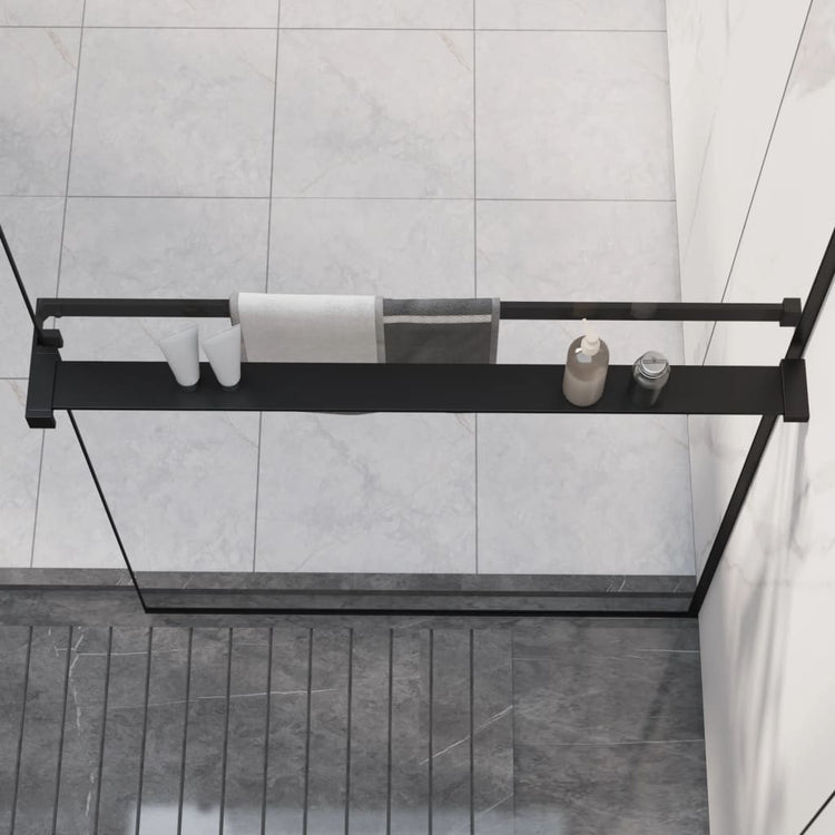 Mur vidaxl pour promenade - mur de douche 80 cm en aluminium noir
