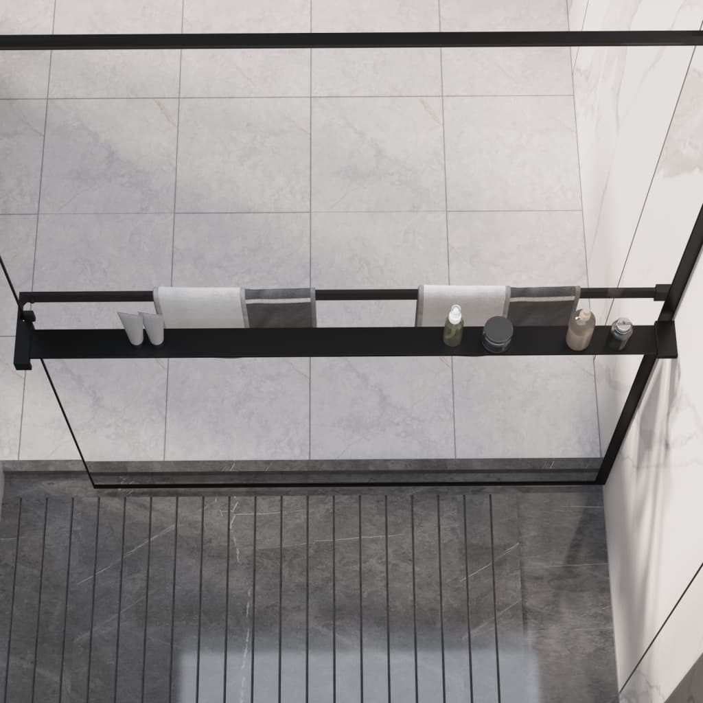Douche vidaxl pour promenade -in mur de douche 115 cm en aluminium noir