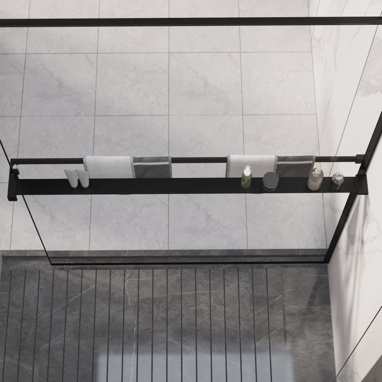 Douche vidaxl pour promenade -in mur de douche 115 cm en aluminium noir