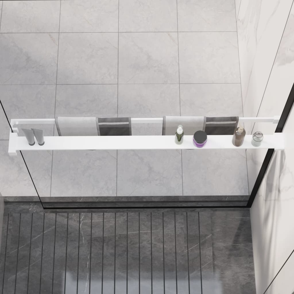 Vidaxl walkschop pour promenade -in bole de douche 100 cm en aluminium blanc