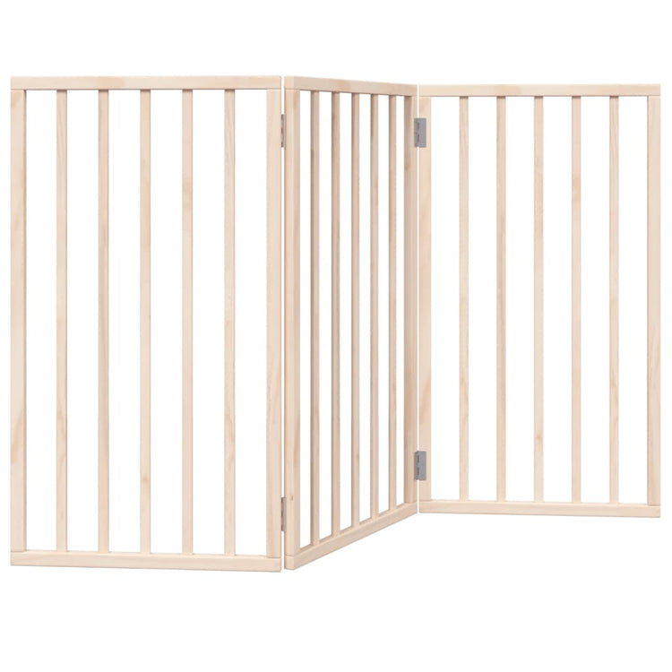 Vidaxl Dog Fence pliable 3 panneaux 150 cm Bois de peuplier