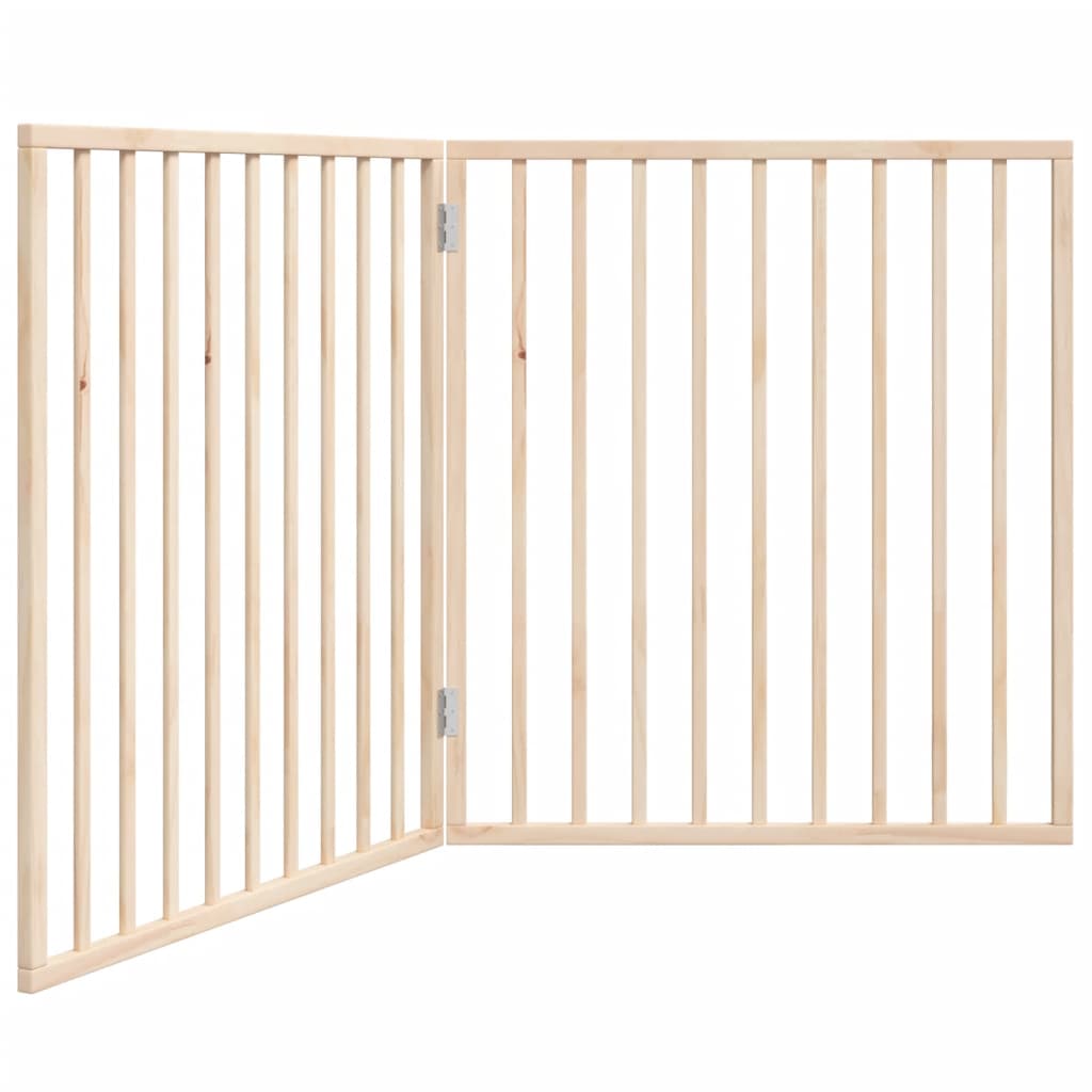 Vidaxl Dog Fence pliable 2 panneaux 160 cm Bois de peuplier