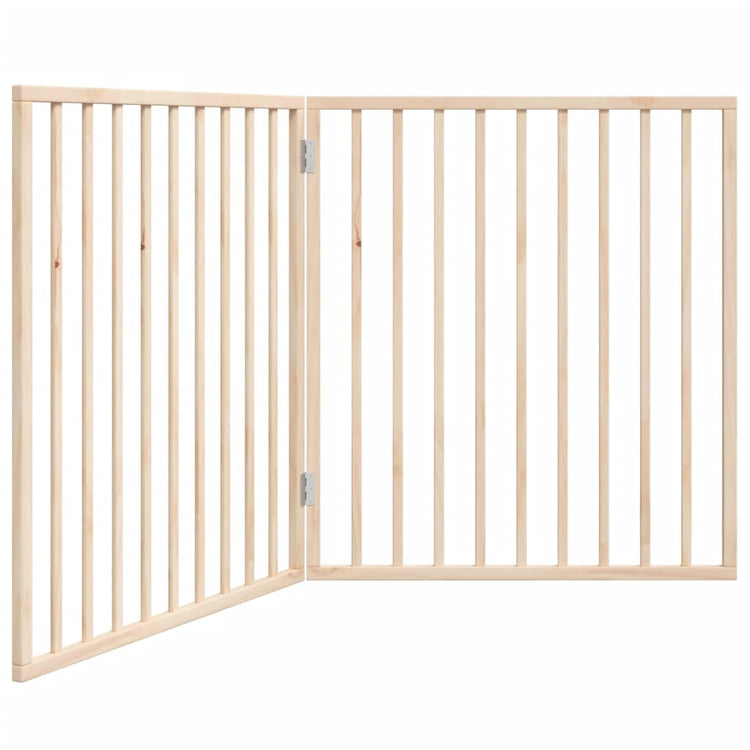 Vidaxl Dog Fence pliable 2 panneaux 160 cm Bois de peuplier