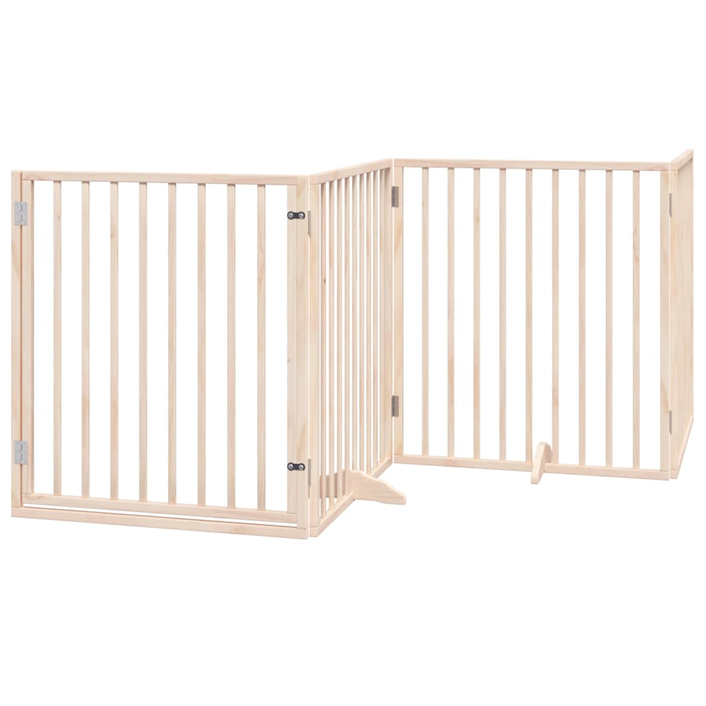 Vidaxx barrière pour chien pliable avec porte 4 panneaux 320 cm bois de peuplier