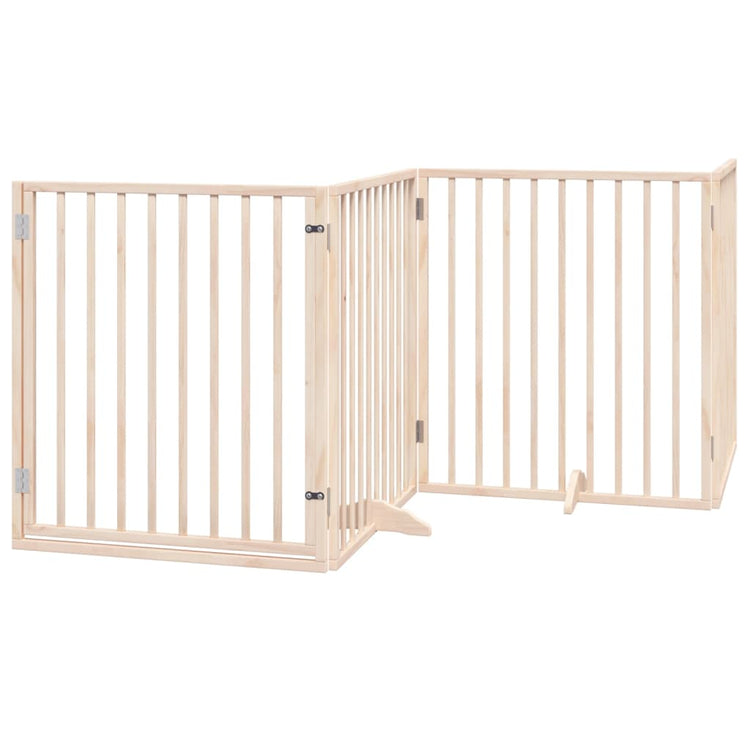 Vidaxx barrière pour chien pliable avec porte 4 panneaux 320 cm bois de peuplier