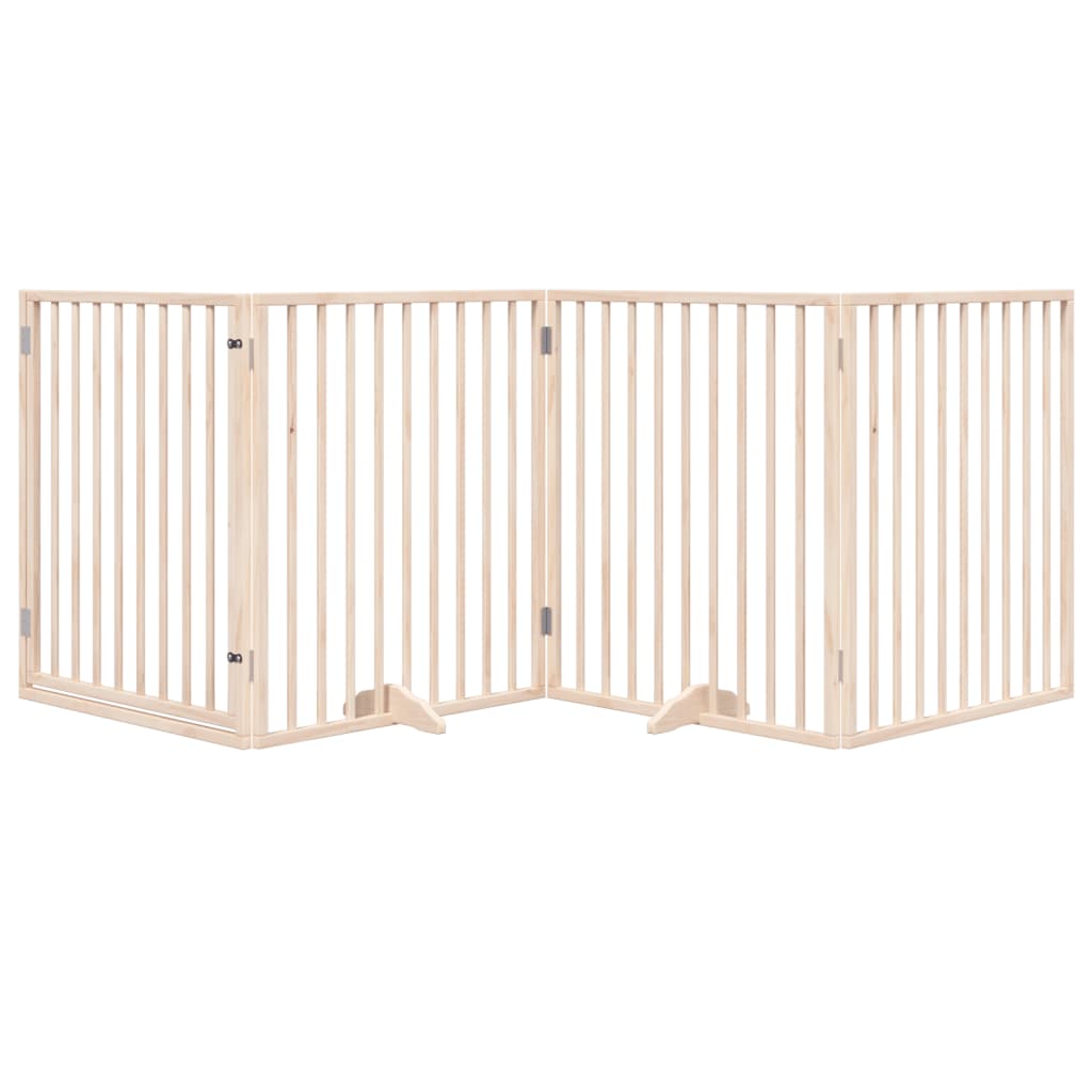 Vidaxx barrière pour chien pliable avec porte 4 panneaux 320 cm bois de peuplier