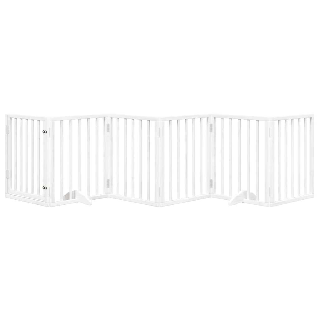 Vidaxx barrière pour chien pliable avec porte 6 panneaux 300 cm bois de peuplier blanc