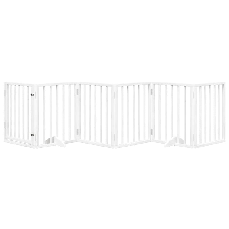 Vidaxx barrière pour chien pliable avec porte 6 panneaux 300 cm bois de peuplier blanc