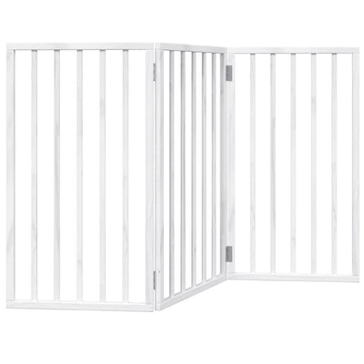 Vidaxl Dog Fence Bollptable 3 panneaux 150 cm populierhout blanc