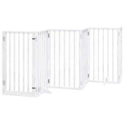 Vidaxl Dog Fence pliable avec porte 6 panneaux 300 cm Populierwood blanc