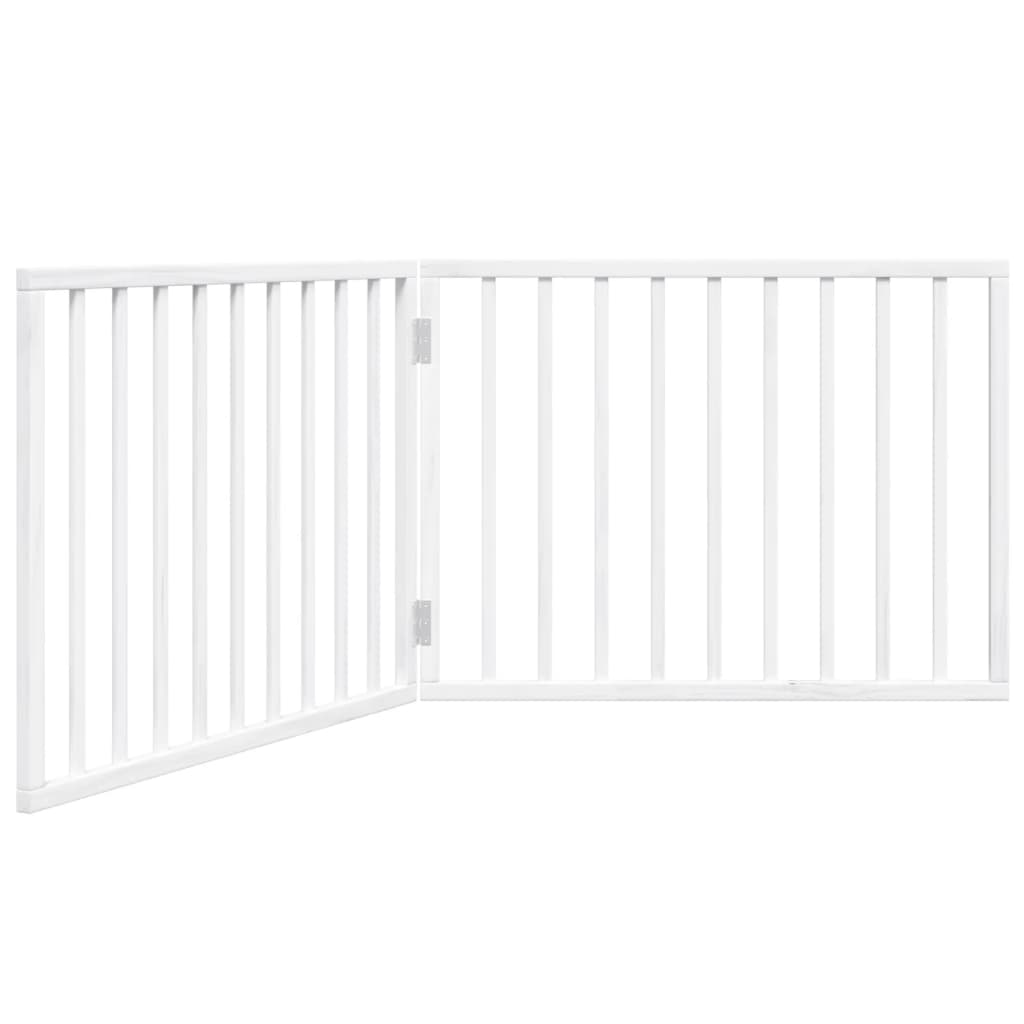 Vidaxl Dog Fence pliable 2 panneaux 160 cm Bois de peuplier blanc