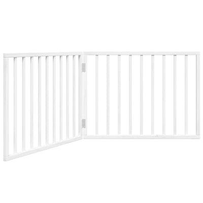 Vidaxl Dog Fence pliable 2 panneaux 160 cm Bois de peuplier blanc